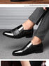 Elegant Breathable Leather Oxfords for Men - Stylish Formal Dress Shoes Perfect for Office, Parties, and Weddings with Comfortable Rubber Outsole and Lace-up Closure